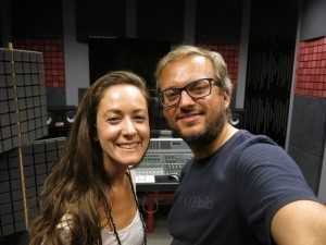 Anka Repková a Slavo Solovic pri nahrávaní piesne do filmu Čiara